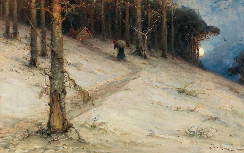 Klever Julius Sergius Von The Hut Of The Herb Woman In Full Moon 1907 canvas print