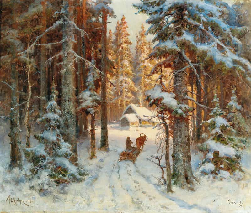 Klever Julius Sergius Von Woodcutters Returning Home canvas print