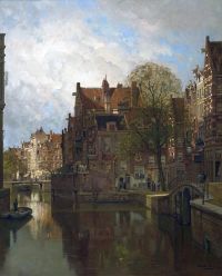 Klinkenberg Karel A View Of Grimburgwal Amsterdam Leinwanddruck