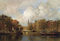 Klinkenberg Karel منظر من Groenburgwal مع Zuiderkerk المرئي من نهر Amstel Amsterdam