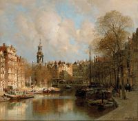 Klinkenberg Karel Blick auf den Singel und den Bloemmarkt in der Nähe des Munt Amsterdam Leinwanddruck