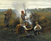 Knight Daniel Ridgway Burning Brush 1884 canvas print