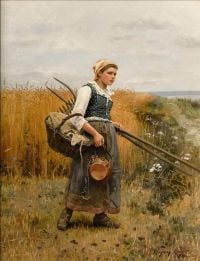 Knight Daniel Ridgway Girl In Harvest Field 1887 canvas print
