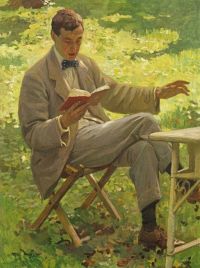 Knight Harold Alfred Munnings Reading Ca. 1910 canvas print
