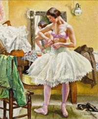 Knight Harold Dancer In Dressing Room 1925 canvas print
