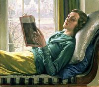 Knight Harold Girl Reading 1932 canvas print