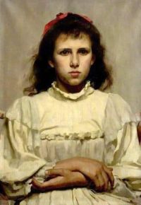 Ritter Harold Mädchen mit einer roten Schleife Ca. 1896