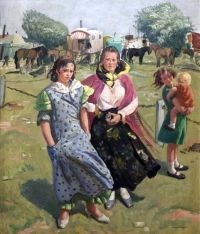 Knight Harold Gypsies On Epsom Downs canvas print