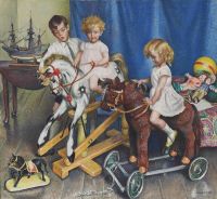 Knight Harold Henry Anne And Daphne Children Of Col. Sir Edward And Lady Warner 1931 33 canvas print