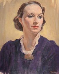 Knight Harold Portrait Of Ella Naper Head And Shoulders canvas print