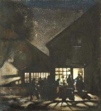 Knight Harold Street Scene By Night Ca. 1910 canvas print