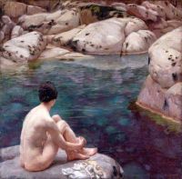 Knight Harold The Bathing Pool Ca. 1916 canvas print