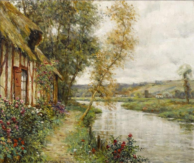Knight Louis Aston A Cottage By A River Normandy canvas print
