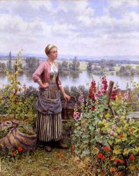 Knight Maria On The Terrace With A Bundle Of Grass canvas print