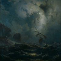 Knud Andreassen Baade ليلة عاصفة على الساحل الغربي النرويجي 1856