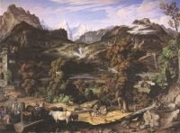 كوخ جوزيف أنطون المناظر الطبيعية السويسرية بيرنر أوبرلاند