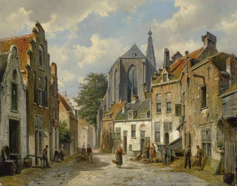 Koekkoek The Elder Hermanus A Dutch Street In Summer 1869 canvas print