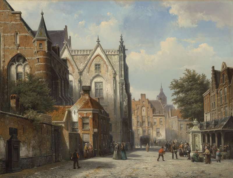 Koekkoek The Elder Hermanus A Dutch Town On A Summer S Day canvas print