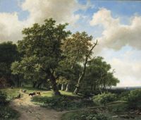 Koekkoek The Elder Hermanus Ein ruhiger Tag im Wald mit Rindern 1860