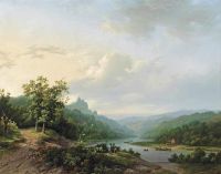 Koekkoek The Elder Hermanus A View Of The Rhein River Near Cleves 1842 canvas print