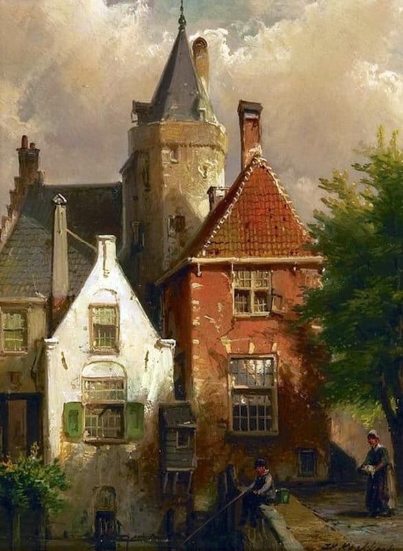 Koekkoek The Elder Hermanus Angler At The Amersfoort Kamperbinnenpoort canvas print