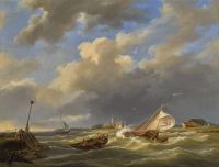 Koekkoek The Elder Hermanus Boats في البحر 1845