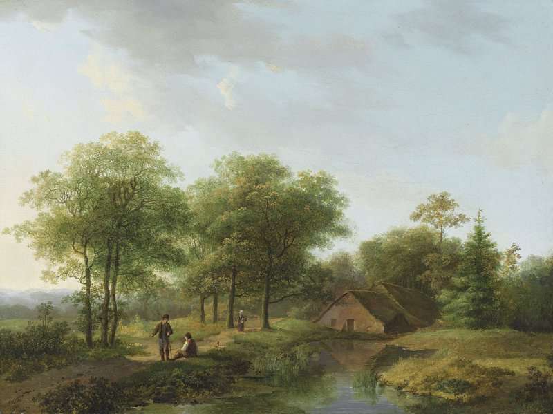Koekkoek The Elder Hermanus Figures On A Winding Path In Summer 1824 canvas print