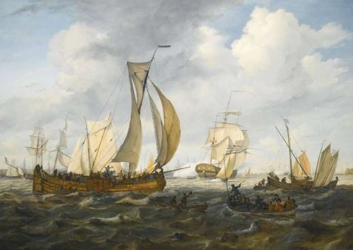 Koekkoek The Elder Hermanus Ships On The Ij With The Westertoren In The Distance 1819 canvas print