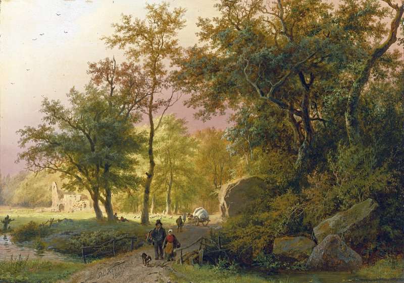 Koekkoek The Elder Hermanus Travellers On A Road 1849 canvas print