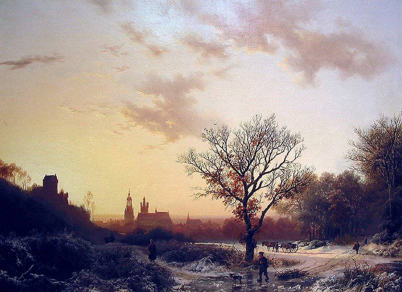 Koekkoek The Elder Hermanus Winterlandschap Of Gezicht Op Kleef 1839 canvas print