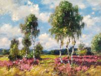 Koester Alexander Birches In A Heath Landscape Viktring canvas print