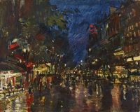 Korovin Konstantin Alekseyevich Boulevard Haussmann At Night 1927
