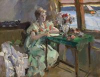 Korovin Konstantin Alekseyevich By The Window 1918 canvas print