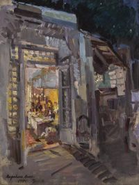 Korovin Konstantin Alekseyevich House In Gurzuf With A Candlelit Interior 1913 canvas print