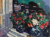 Korovin Konstantin Alekseyevich Roses On A Window Sill Gurzuf 1917 canvas print