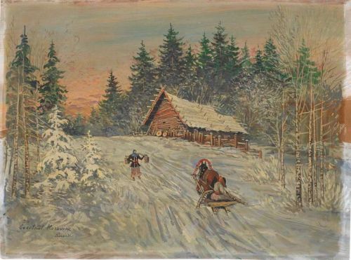 Korovin Konstantin Alekseyevich Timber Mill Novinka canvas print