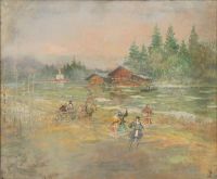 Korovin Konstantin Alekseyevich Village Scene canvas print