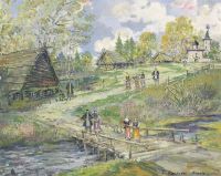 Korovin Konstantin Alekseyevich Village Scene 1905 canvas print