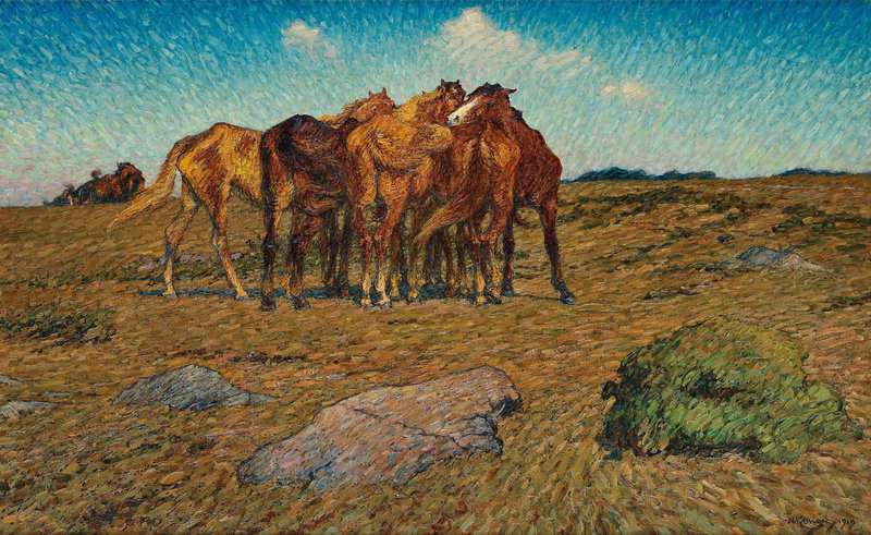 Kreuger Nils A Group Of Horses canvas print