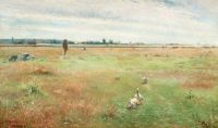 Kreuger Nils Landscape With Geese Morbylanga 1885 canvas print