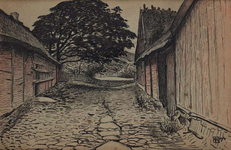 Kreuger Nils Village Street In Apelvik Outside Of Varberg On The West Coast Of Sweden canvas print