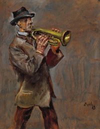 Krohg A Musician Playing A Tuba