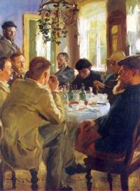Krohg Artists Luncheon At Skagen 1883 canvas print