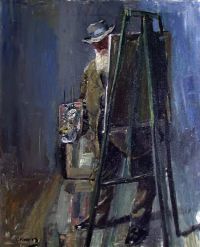 Krohg Self Portrait By The Easel canvas print