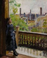 Krohg The Balcony In Gronnegate canvas print