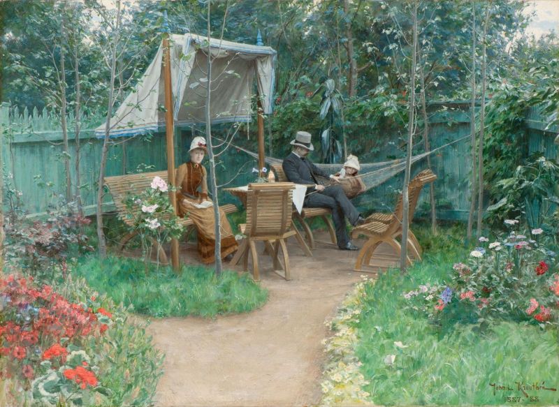 Krouthe N Johan Garden Interior From Linko Ping canvas print
