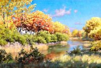 Krouthen Johan Autumn Landscape With Ducks To Water