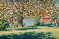Krouthen Johan Landscape With Fruit Trees In Bloom