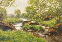 Krouthen Johan Landscape With Rippling Brook canvas print