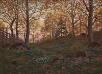 Krouthen Johan Spring Landscape At Dusk canvas print
